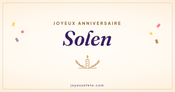 Image « Joyeux anniversaire Solen » au format large