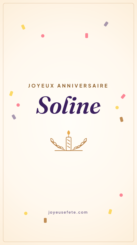 Image « Joyeux anniversaire Soline » au format story