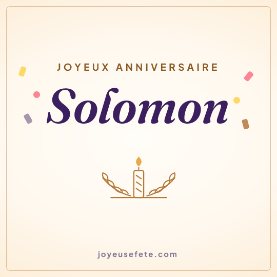 Image carrée « Joyeux anniversaire Solomon » pour WhatsApp