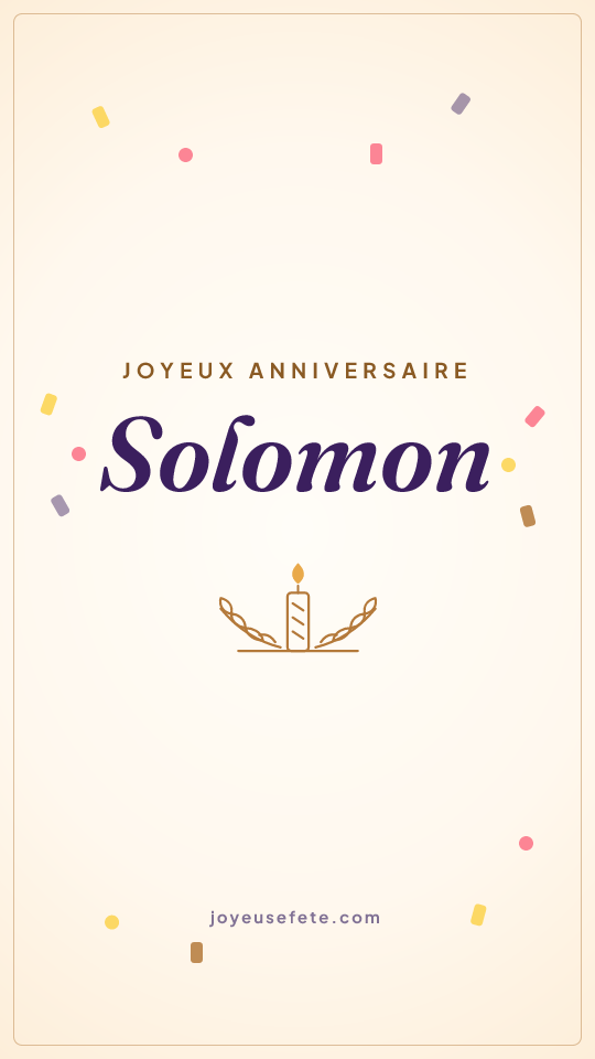 Image « Joyeux anniversaire Solomon » au format story