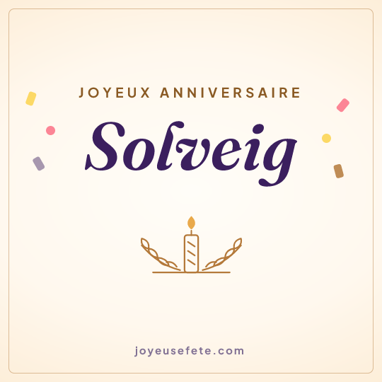 Image carrée « Joyeux anniversaire Solveig » pour WhatsApp