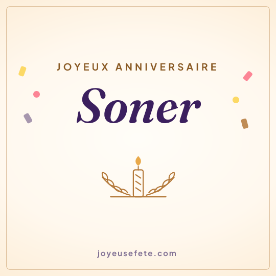 Image carrée « Joyeux anniversaire Soner » pour WhatsApp
