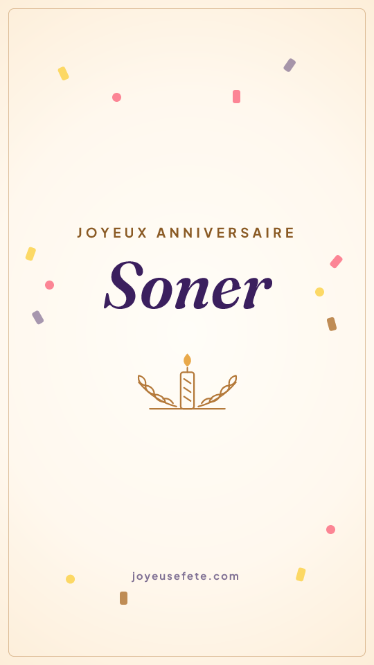 Image « Joyeux anniversaire Soner » au format story