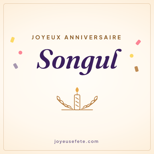 Image carrée « Joyeux anniversaire Songul » pour WhatsApp