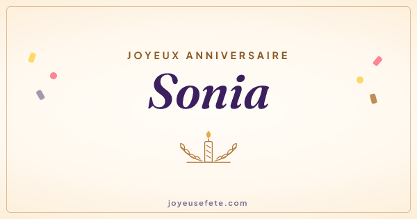 Image « Joyeux anniversaire Sonia » au format large