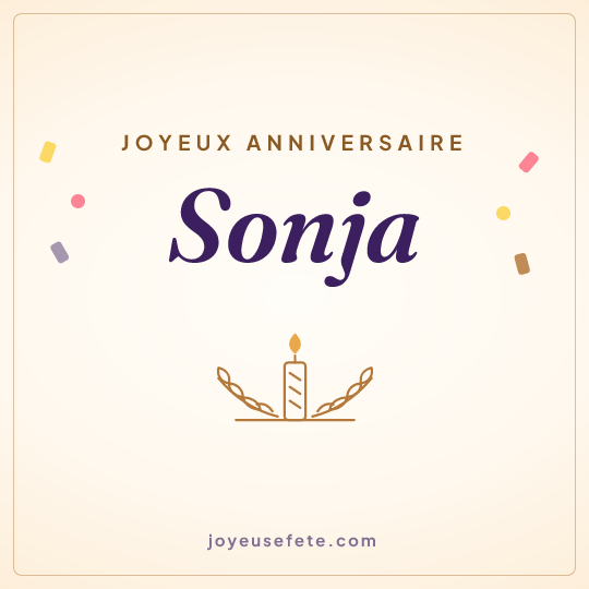 Image carrée « Joyeux anniversaire Sonja » pour WhatsApp