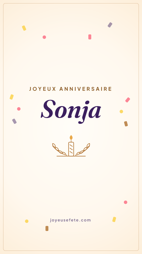 Image « Joyeux anniversaire Sonja » au format story