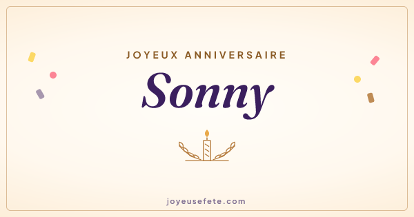Image « Joyeux anniversaire Sonny » au format large