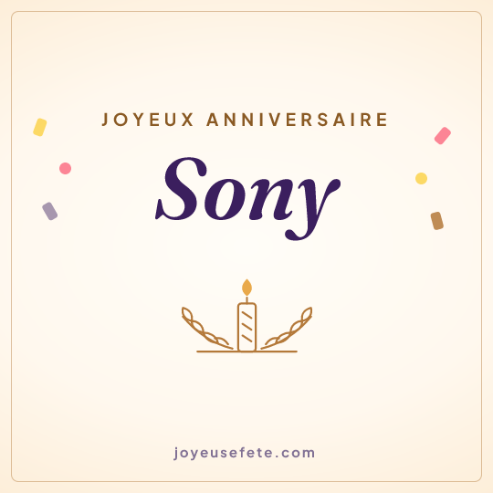 Image carrée « Joyeux anniversaire Sony » pour WhatsApp