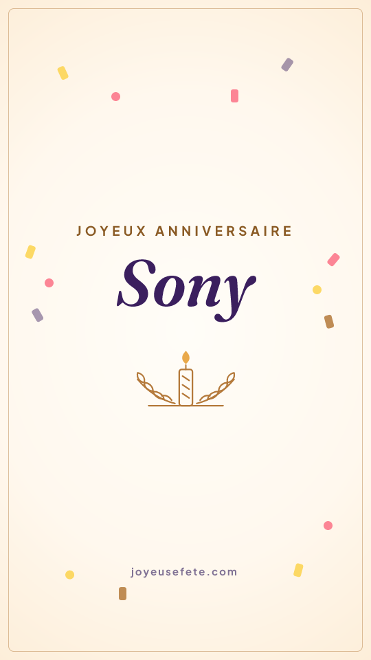 Image « Joyeux anniversaire Sony » au format story