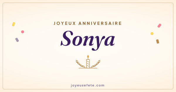 Image « Joyeux anniversaire Sonya » au format large