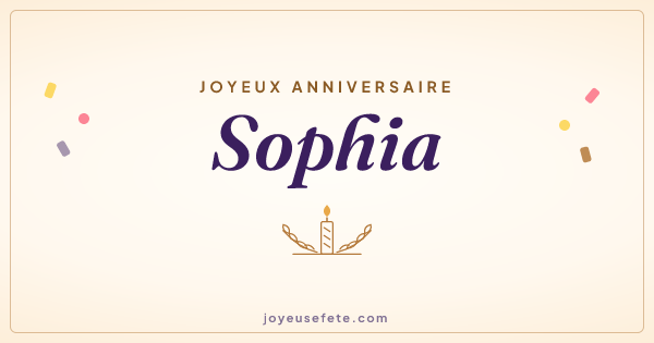 Image « Joyeux anniversaire Sophia » au format large