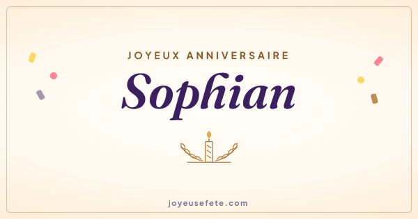 Image « Joyeux anniversaire Sophian » au format large