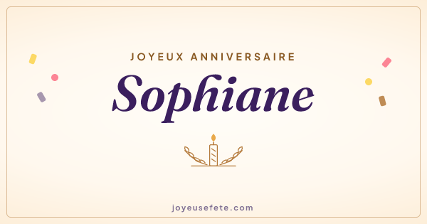 Image « Joyeux anniversaire Sophiane » au format large