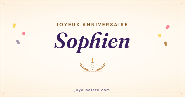 Image « Joyeux anniversaire Sophien » au format large