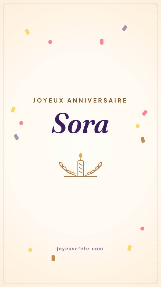 Image « Joyeux anniversaire Sora » au format story