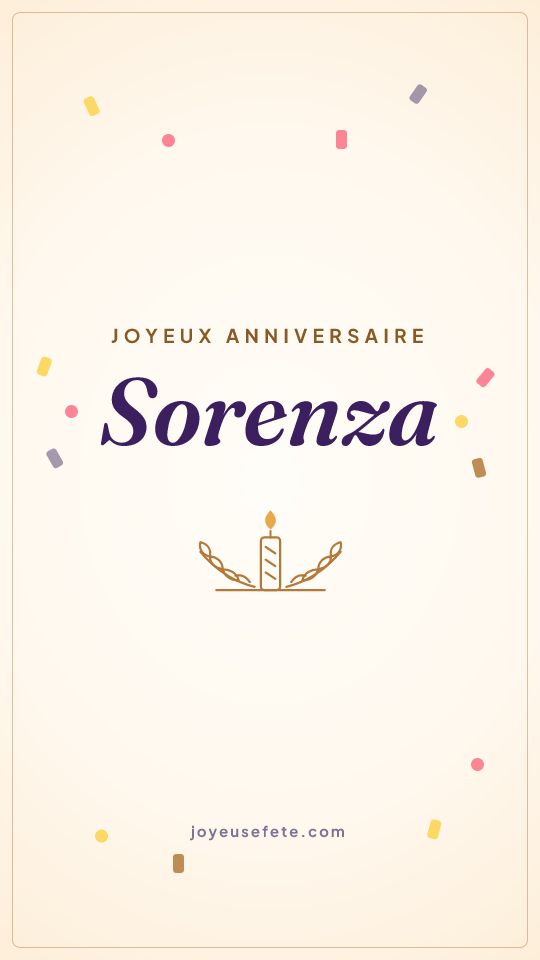 Image « Joyeux anniversaire Sorenza » au format story