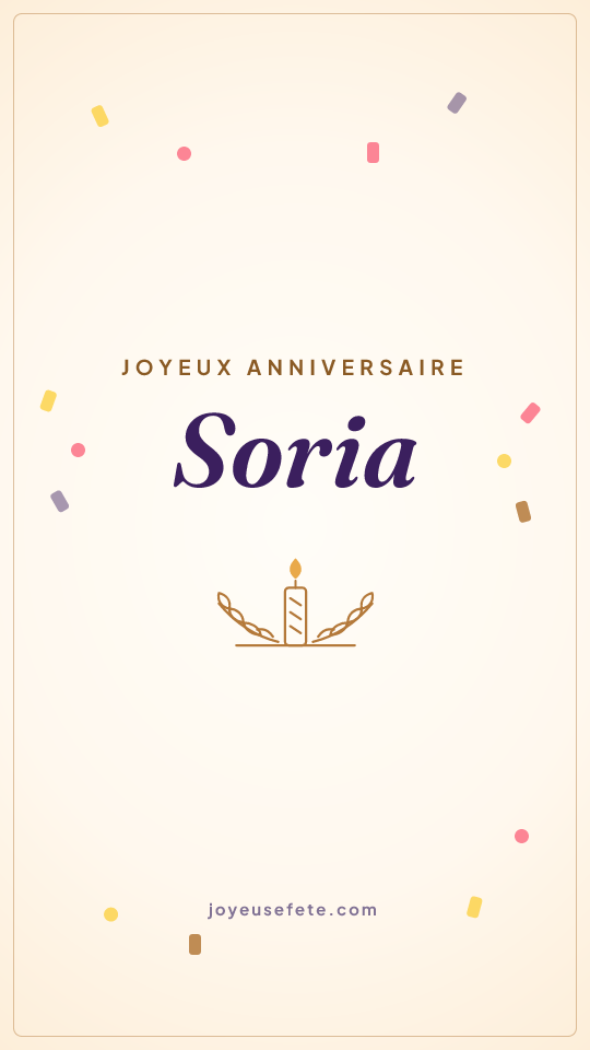 Image « Joyeux anniversaire Soria » au format story
