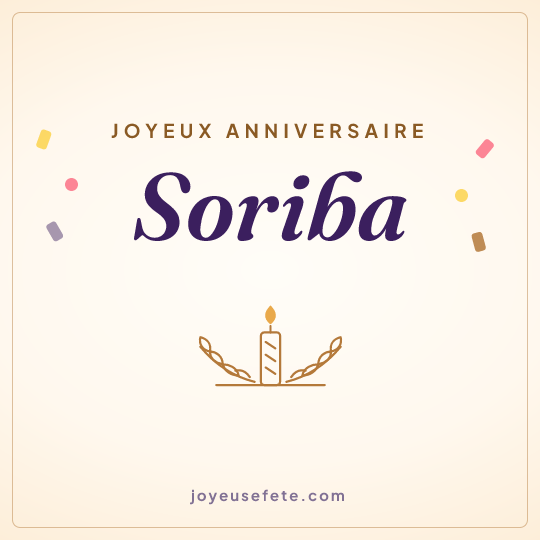 Image carrée « Joyeux anniversaire Soriba » pour WhatsApp