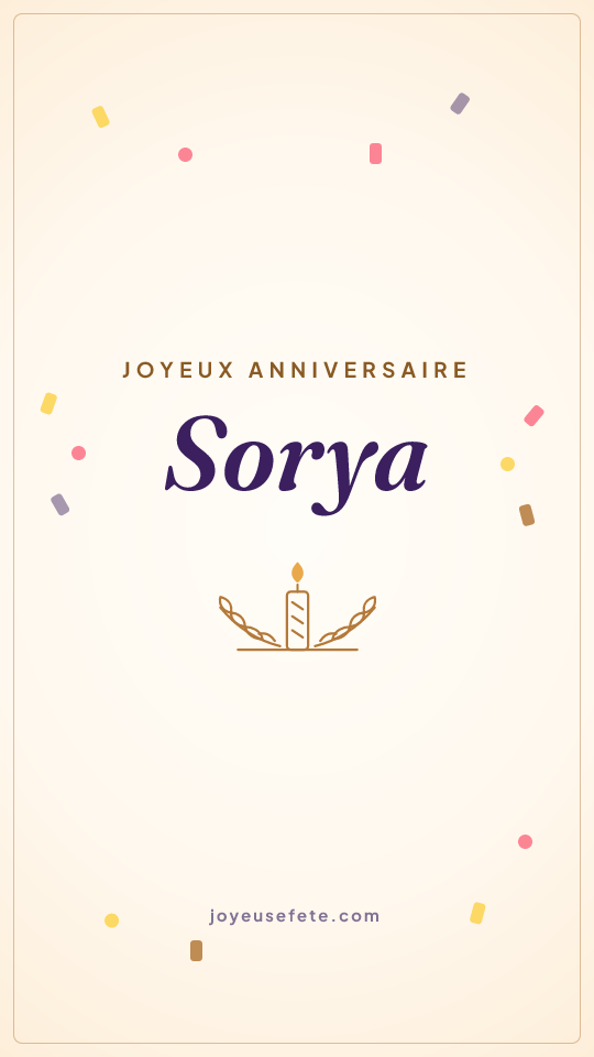 Image « Joyeux anniversaire Sorya » au format story