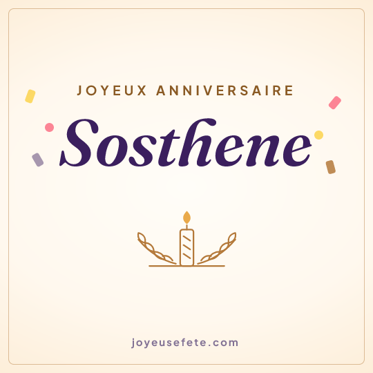 Image carrée « Joyeux anniversaire Sosthene » pour WhatsApp