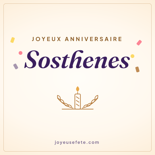 Image carrée « Joyeux anniversaire Sosthenes » pour WhatsApp