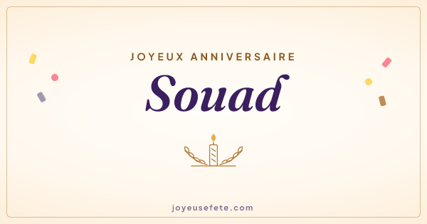 Image « Joyeux anniversaire Souad » au format large