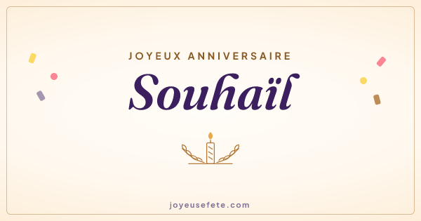 Image « Joyeux anniversaire Souhaïl » au format large