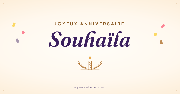Image « Joyeux anniversaire Souhaïla » au format large