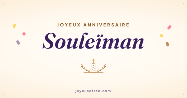 Image « Joyeux anniversaire Souleïman » au format large