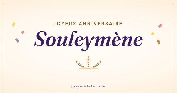 Image « Joyeux anniversaire Souleymène » au format large