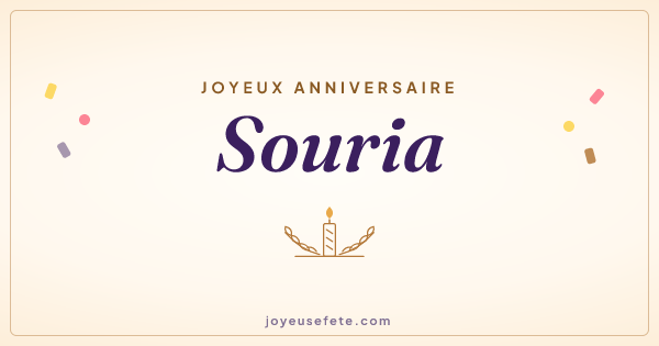 Image « Joyeux anniversaire Souria » au format large