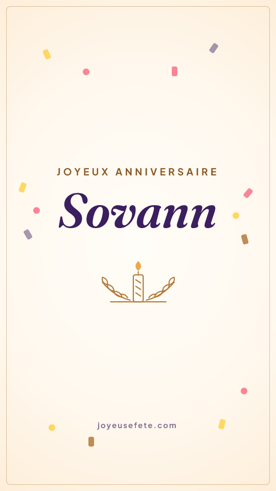 Image « Joyeux anniversaire Sovann » au format story