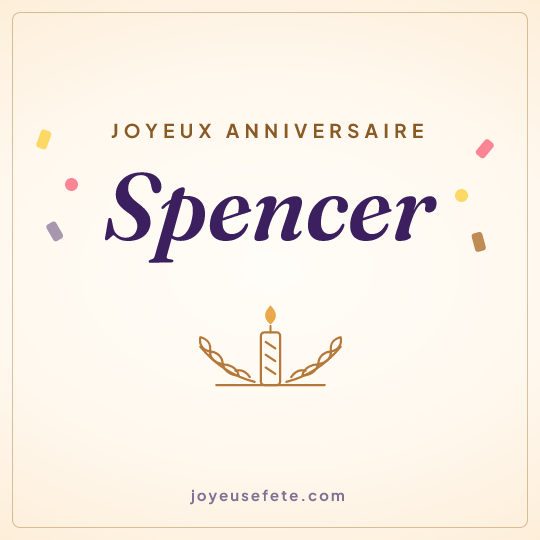 Image carrée « Joyeux anniversaire Spencer » pour WhatsApp