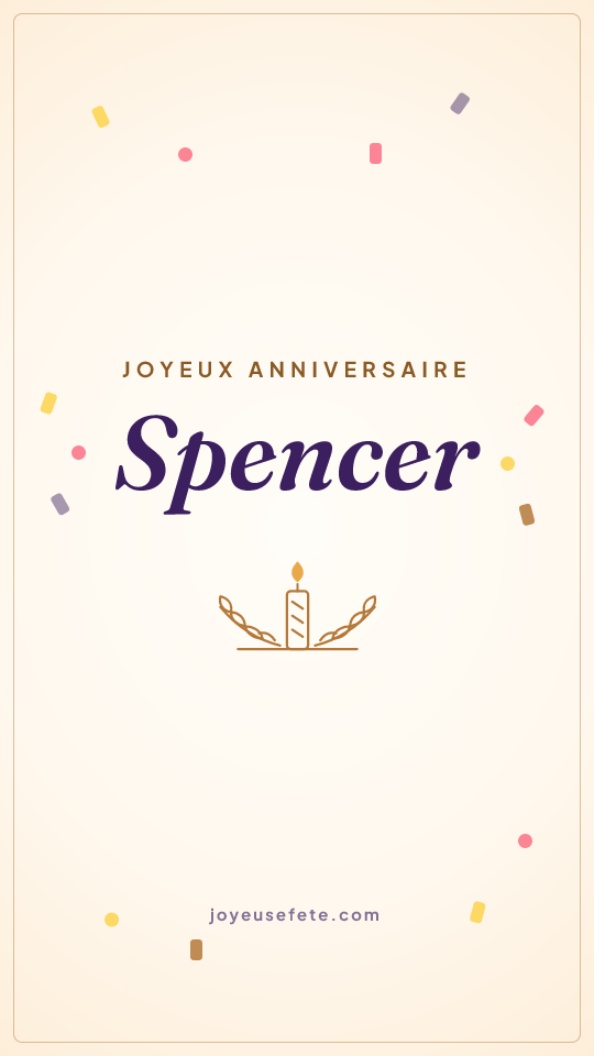 Image « Joyeux anniversaire Spencer » au format story