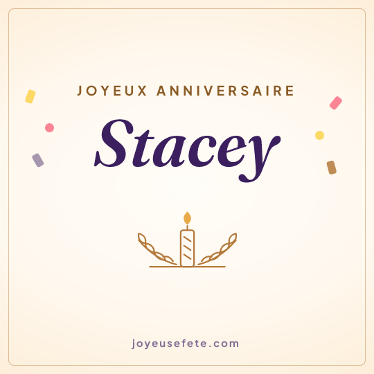 Image carrée « Joyeux anniversaire Stacey » pour WhatsApp