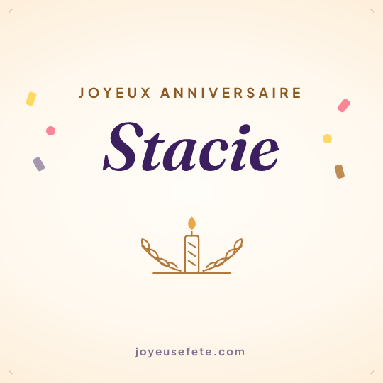 Image carrée « Joyeux anniversaire Stacie » pour WhatsApp