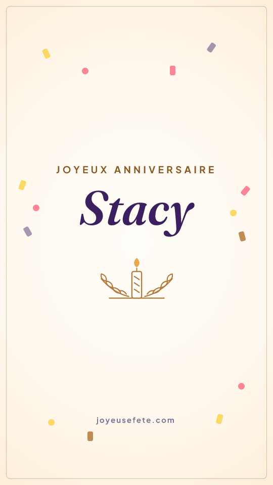 Image « Joyeux anniversaire Stacy » au format story