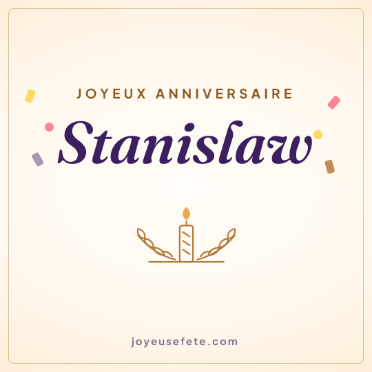 Image carrée « Joyeux anniversaire Stanislaw » pour WhatsApp