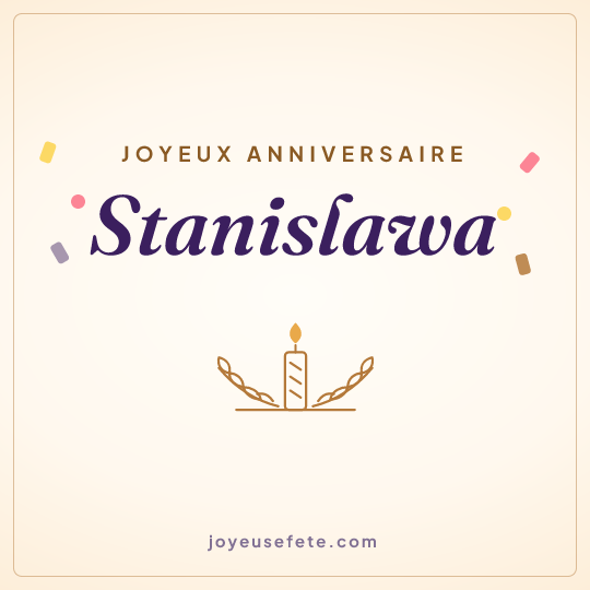 Image carrée « Joyeux anniversaire Stanislawa » pour WhatsApp
