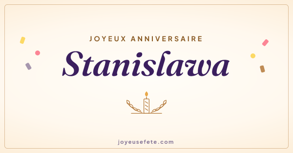 Image « Joyeux anniversaire Stanislawa » au format large