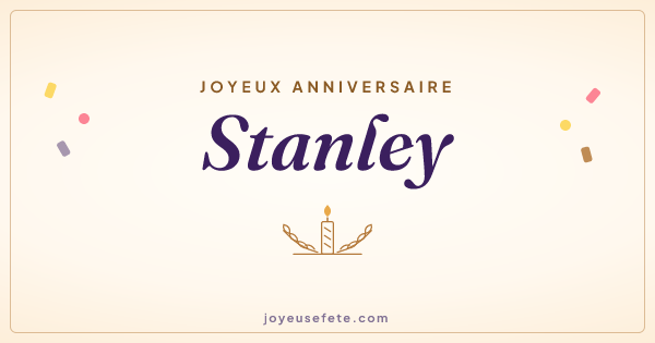 Image « Joyeux anniversaire Stanley » au format large