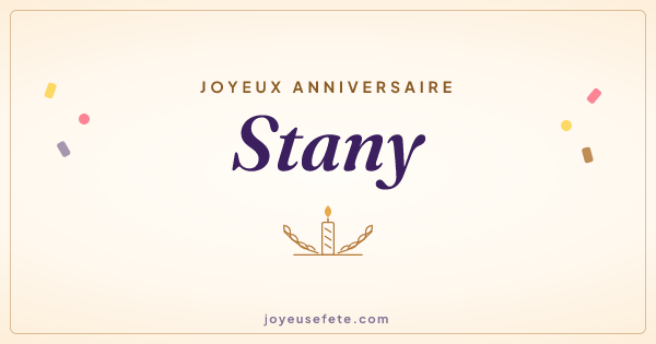 Image « Joyeux anniversaire Stany » au format large