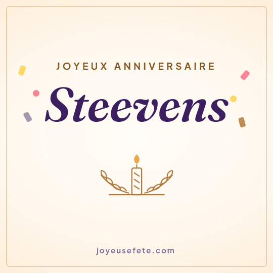 Image carrée « Joyeux anniversaire Steevens » pour WhatsApp
