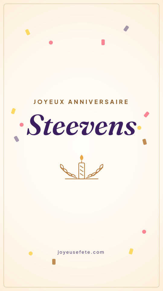 Image « Joyeux anniversaire Steevens » au format story
