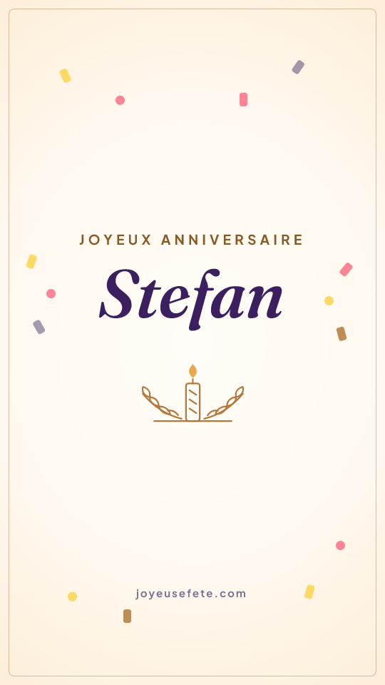 Image « Joyeux anniversaire Stefan » au format story
