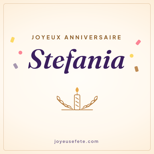 Image carrée « Joyeux anniversaire Stefania » pour WhatsApp