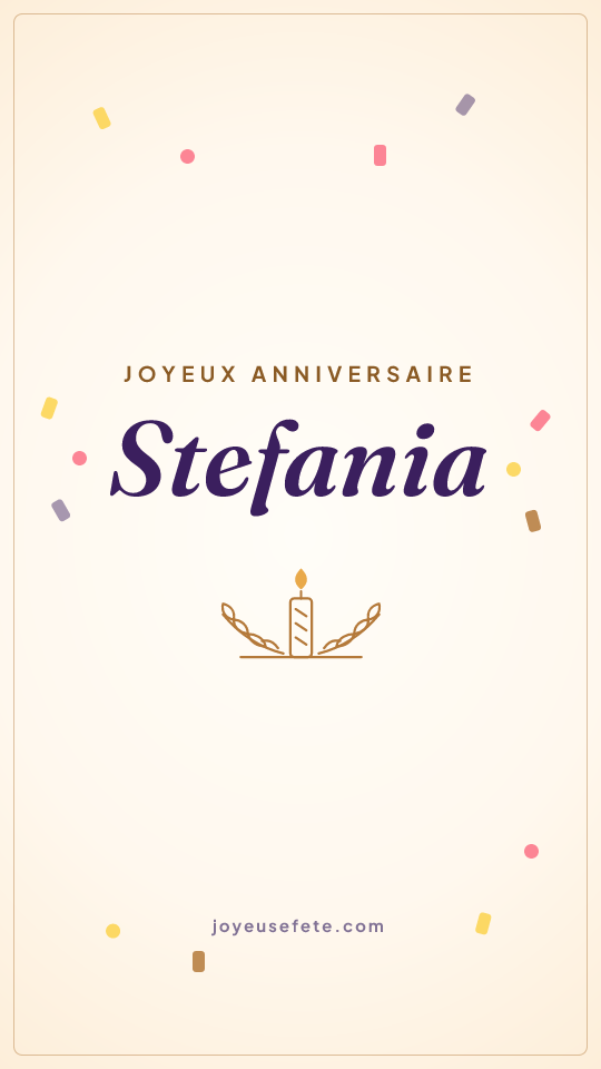 Image « Joyeux anniversaire Stefania » au format story