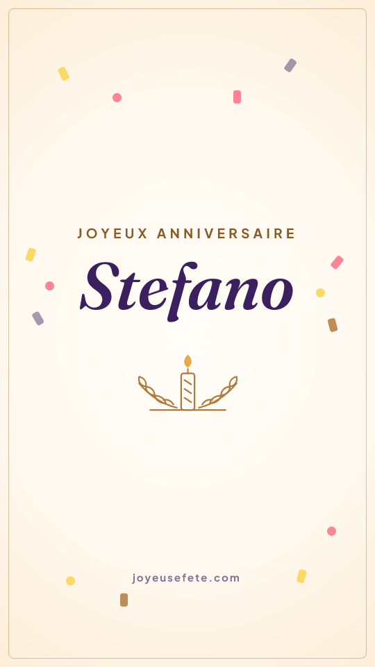 Image « Joyeux anniversaire Stefano » au format story