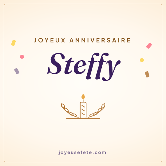 Image carrée « Joyeux anniversaire Steffy » pour WhatsApp